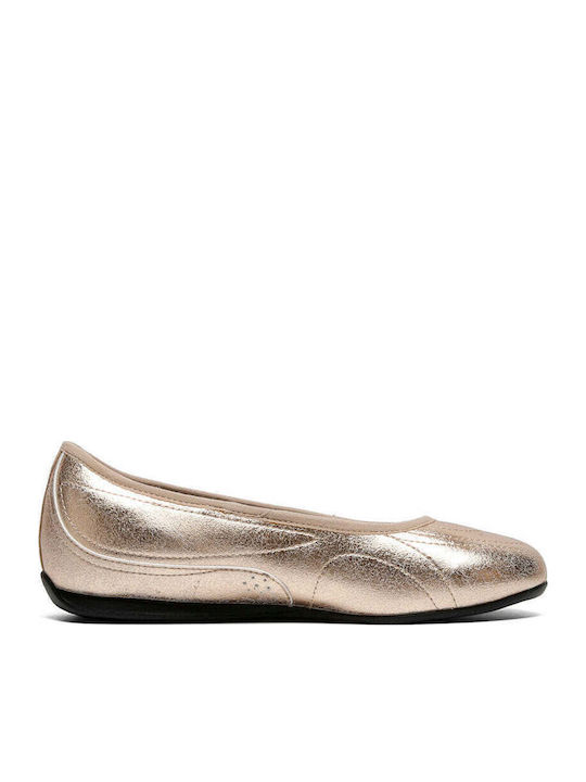 Fabric Ballerinas Gold