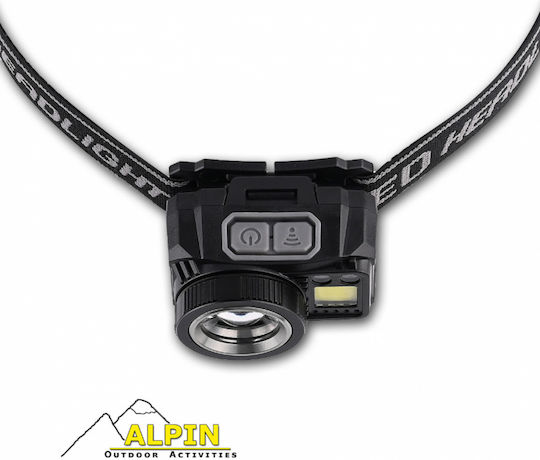 Alpin Επαναφορτιζόμενος Φακός Κεφαλής LED IPX4 με Μέγιστη Φωτεινότητα 550lm