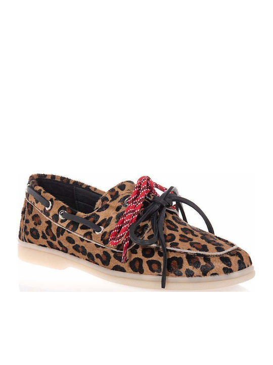 Δερμάτινα Γυναικεία Loafers σε Καφέ Χρώμα