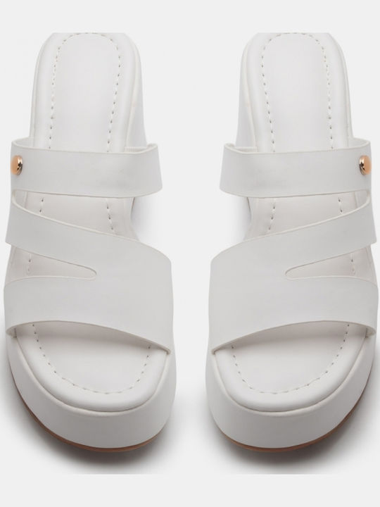 Women's Synthetic Leather Platform Shoes White