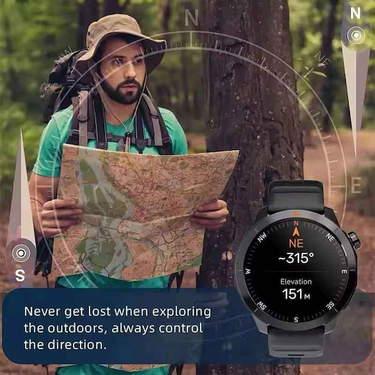 X-Trek 2 Stainless Steel Smartwatch με Παλμογράφο (Μαύρο)
