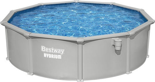 Bestway Στρογγυλή Πισίνα PVC 17430lt με Μεταλλικό Σκελετό 460x120εκ. Γκρι