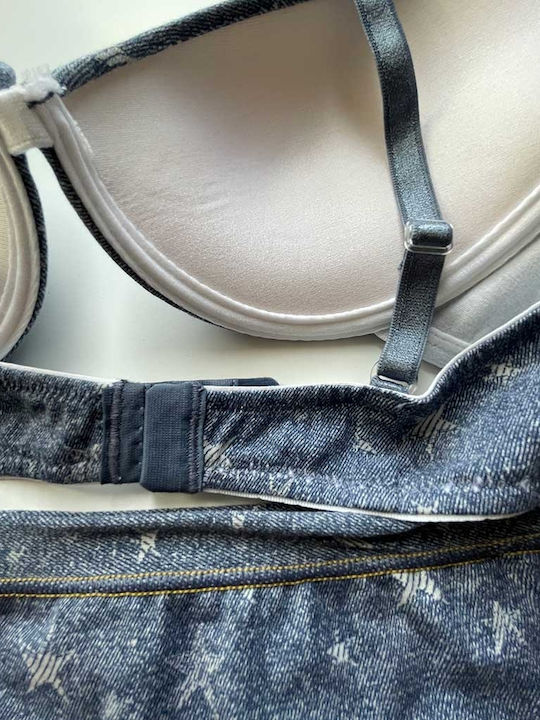 Jadea Underwear Set with Bra & Slip Blue