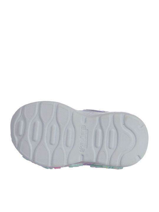Kids Sneakers with Hoop & Loop Closure and Lights Purple