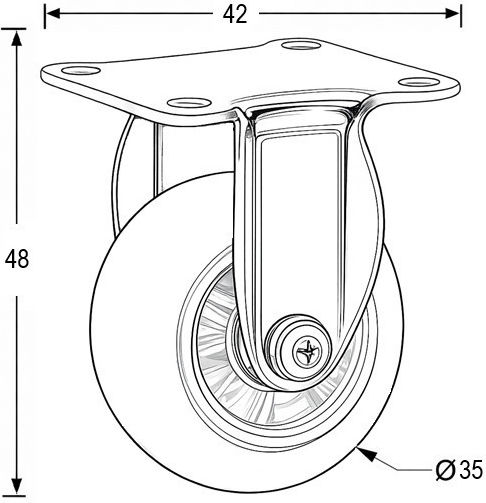 Finetto Furniture Wheel made of Metal with Wheels Διαφανη