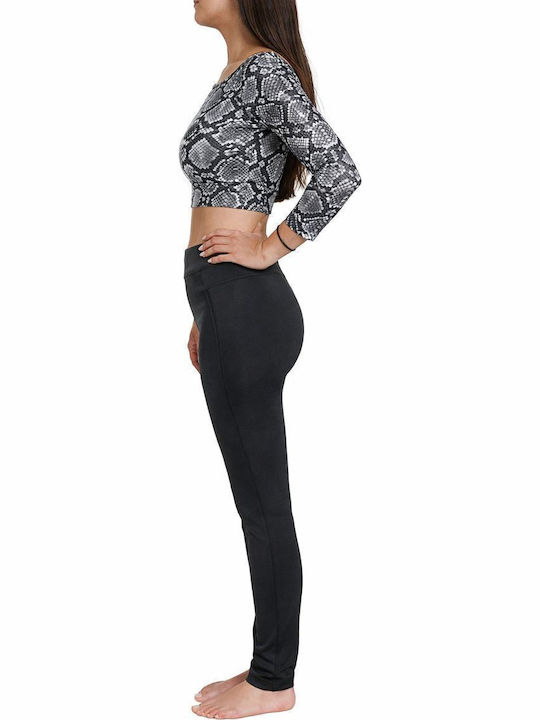 Women's Athletic Crop Top Long Sleeve Fast Drying Multicolour