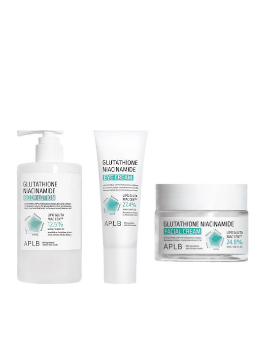 APLB Glutathione Niacinamide Hautpflegeset für Anti-Aging & Feuchtigkeitsspendend 3Stück