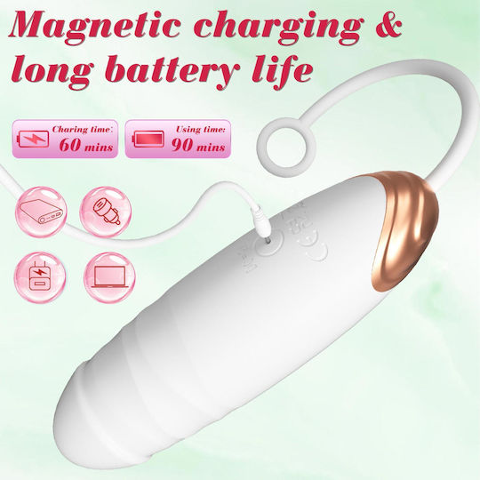 Love Vibrator Egg with Remote Control White