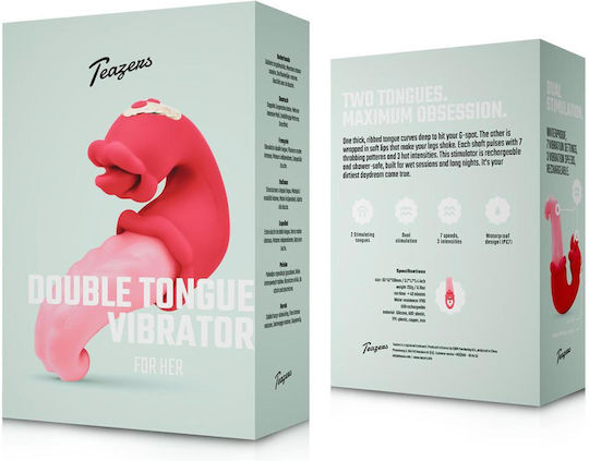 Teazers Vibrator Double Vibrator with Remote Control Pink