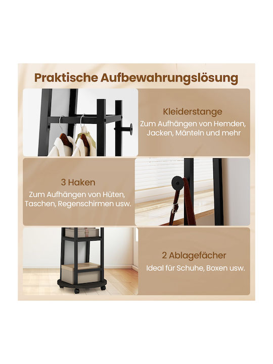 Costway Floor Mirror With Black Wooden Frame