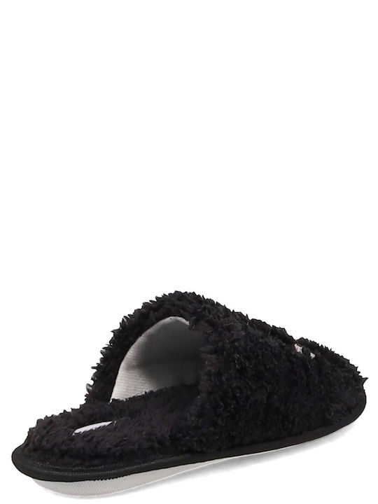 Winter Women's Slippers with Fur Black