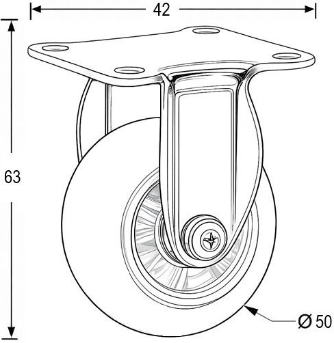 Finetto Furniture Wheel made of Metal with Wheels in Transparent Color
