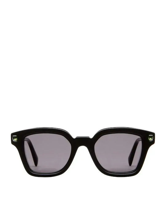 Kuboraum Women's Sunglasses with Black Plastic Frame and Black Lens