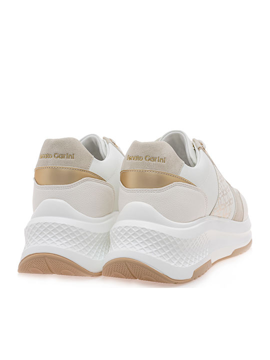 Sneakers Λευκο Μπεζ Πλατινα