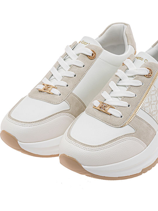 Sneakers Λευκο Μπεζ Πλατινα
