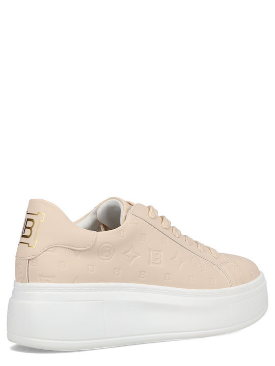 Damen Flatforms Sneakers Beige