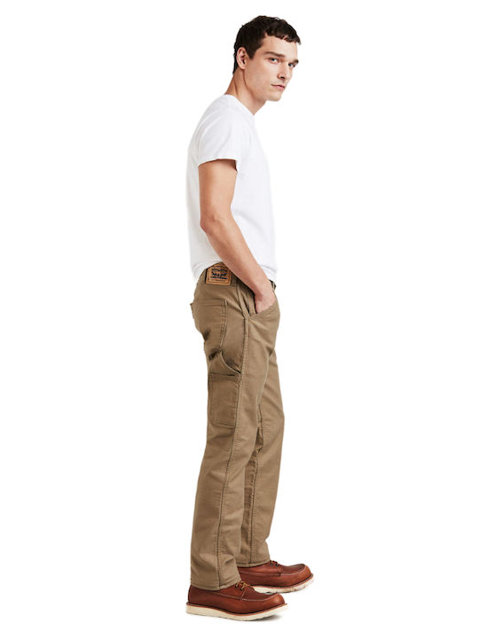 505 Men's Elastic Jeans Pants with Regular Straight Fit Brown