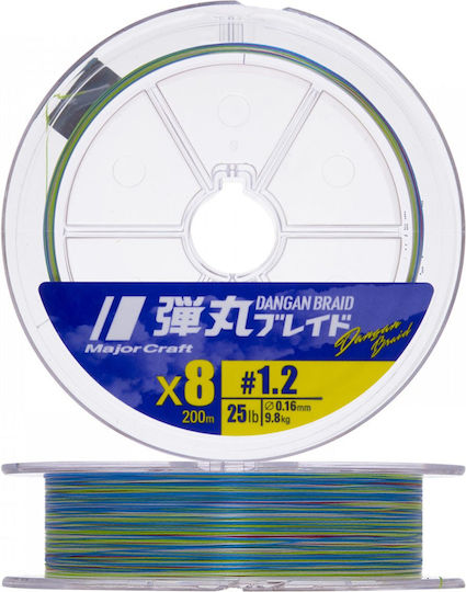 Fishing Filament Majorcraft Dangan Braid X8 Multicolor 0.06 Millimeters Pe0.6 5.2 Kilograms 150 M