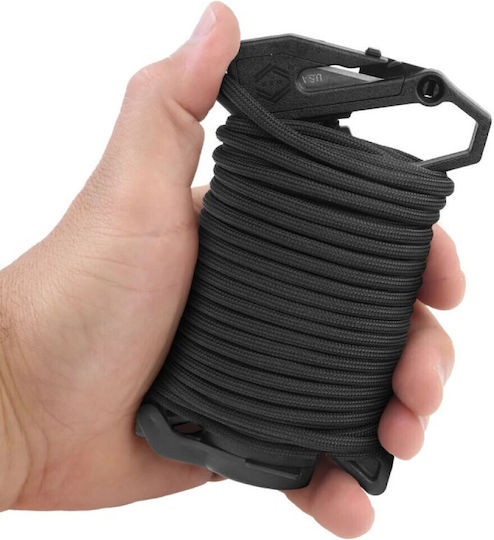 Atwood Rope Mfg Αρτάνη 550 Paracord 50ft 15m Ready Rope Elite Μαύρο