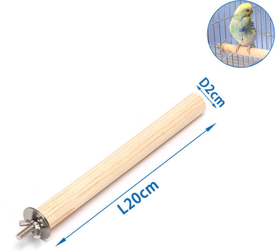 Nobleza Wooden Perch Stainless Steel 2x20 Cm