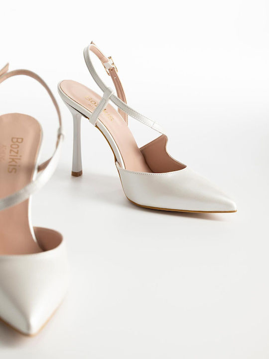 Pantofi cu toc cu Toc Stiletto & Curea Albe