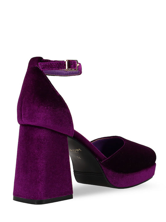 Pumps mit Riemchen Lila