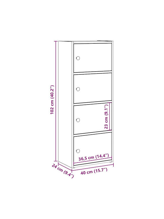 vidaXL Wohnzimmer Schrank aus Spanplatte Grau Beton 40x24x102cm