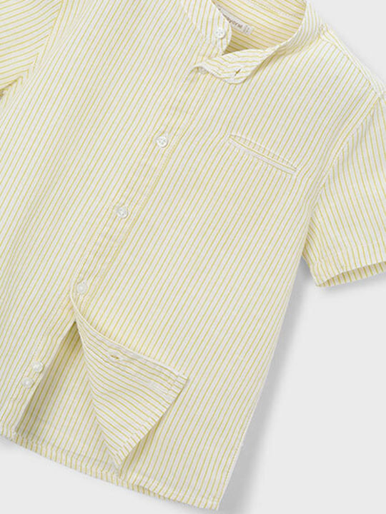 Kids Shirt Short Sleeve Linen Yellow