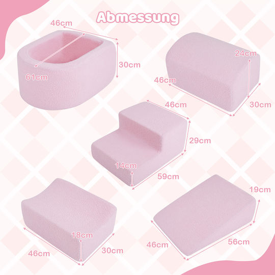 Costway Set made of Fabric Pink