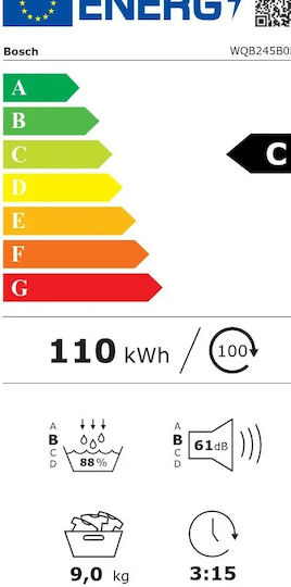 Bosch WQG245D0IT Στεγνωτήριο 9kg με Αντλία Θερμότητας