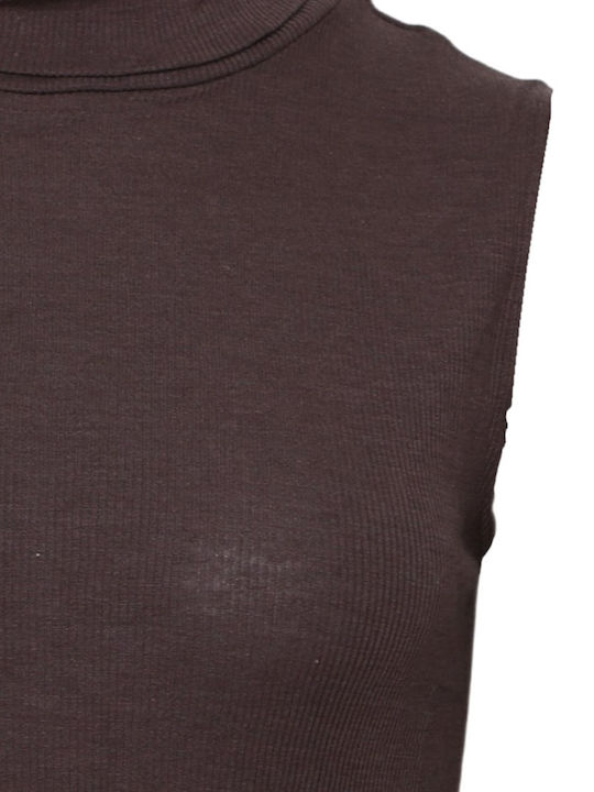 Sleeveless Brown Women's T-Shirt