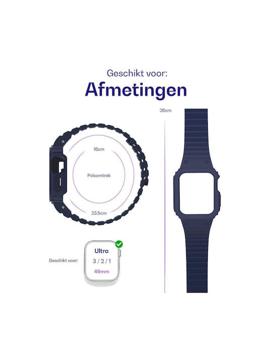 Case Apple Watch Ultra 3 Ultra 2 Ultra 1 49mm Buddi Forge Unibody Magnetic Silicone Blue 8719246551536