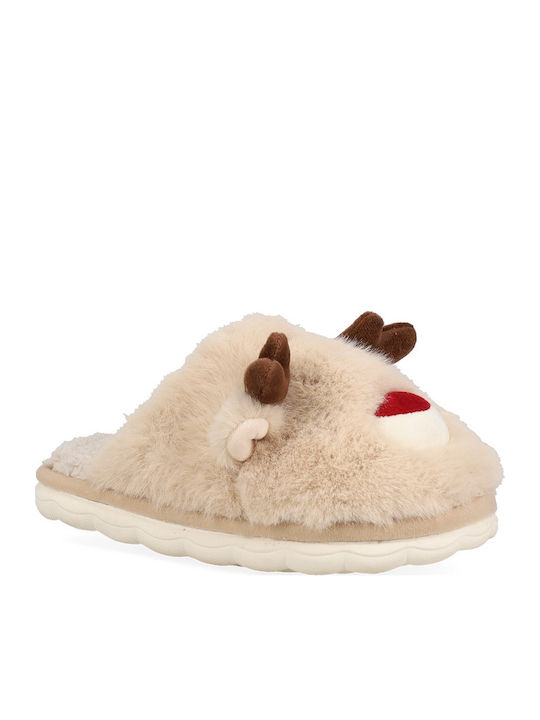 Winter Damen Hausschuhe Beige