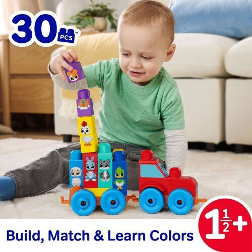 Mega Bloks Τουβλάκια Τρακτέρ με Ζωάκια για 1.5+ Ετών 30τμχ