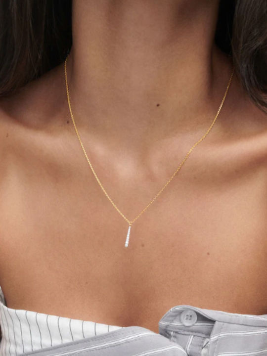 P D Paola Necklace from Gold Plated Silver with Zircon