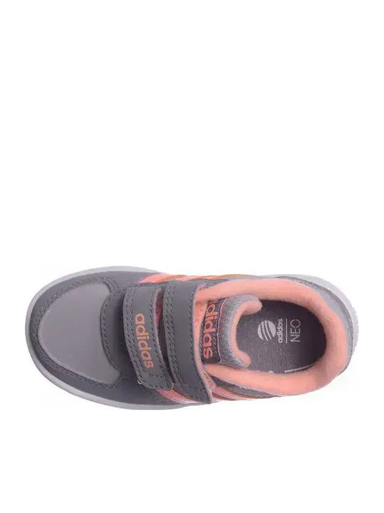 Hoops Kids Sports Shoes Basketball with Hoop & Loop Closure Gray