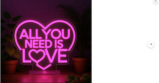 Legami Milano Neon Φωτιστικό LED Θερμό Λευκό Love Legami Milano Neon Φωτιστικό LED Θερμό Λευκό Love