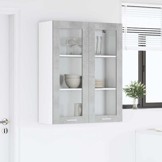 Cabinet Wall with Countertop Gray 80x31x100cm