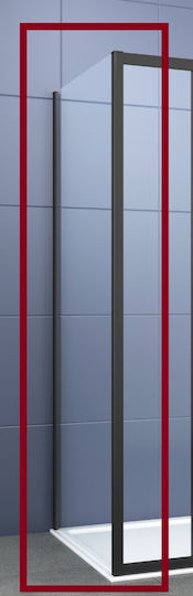 Piccadilly Fixed Side for Shower 90x195cm Clear Glass Black