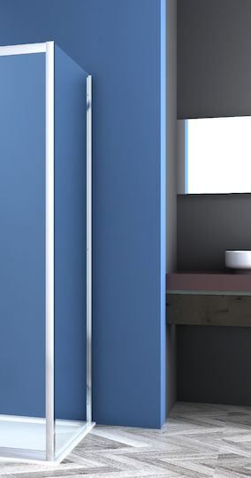 Piccadilly Σταθερό Πλαϊνό Ντουζιέρας 90x195cm Clear Glass Chrome