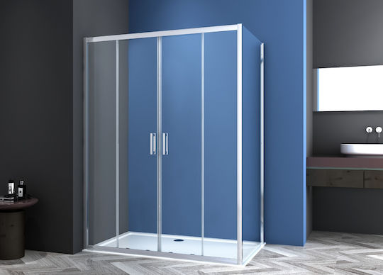 Piccadilly Καμπίνα Ντουζιέρας με Συρόμενη Πόρτα 150-155x195cm Clear Glass Chrome