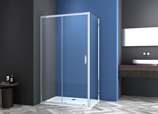 Piccadilly Cabinet Duș cu Glisare Ușă 130-135x195cm Sticlă transparentă Chrome