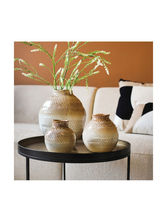 Ceramic Vase Brown Beige 14.2x15.2cm