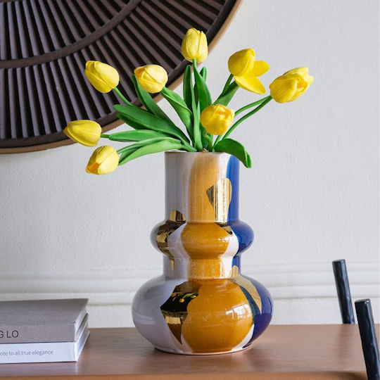 Vază decorativă din ceramică Artekko Ekko multicoloră 18.5x18.5x25 cm