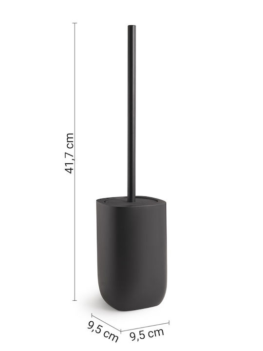 Gedy Ylenia Yl33 Metallic Toilet Brush Black