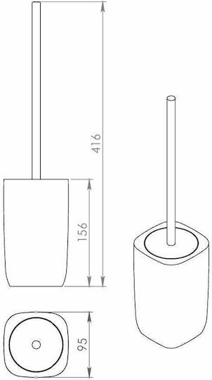Gedy Ylenia Yl33 Metallic Toilet Brush Pink