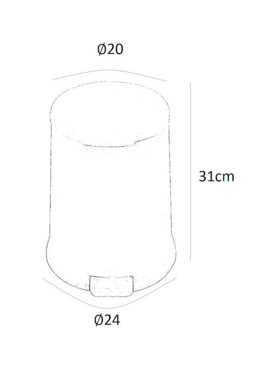 TechnoSet 800-046 800-040 Пластмаса Банята на Кошче 6лт Бял