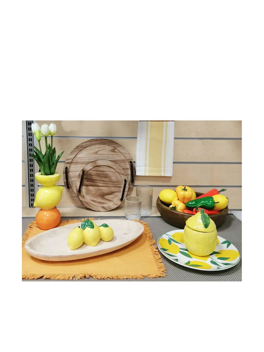 Atmosphera Paulownia Platou Decorativ Oval Alb 44x22x5cm Atmosphera Paulownia Platou Decorativ Oval Alb 44x22x5cm