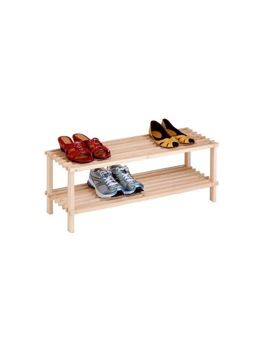 Shoe Organizer with 4 Shelves Natural 74x26x64cm
