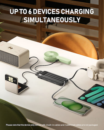 Charmast W1148 Power Bank 10000mAh 20W with 2 USB-A Ports and USB-C Power Delivery Port Black